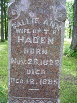 Sara Ann Loyd Haden gravestone
