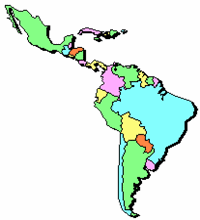 Map of the 20 Latin American nations