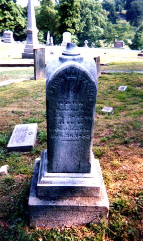 Aaron Whitteker Tombstone, Spring Hill Cemetery, Charleston, WV