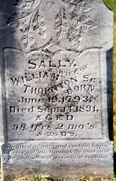 Sally Todd Thornton Cemetery Marker