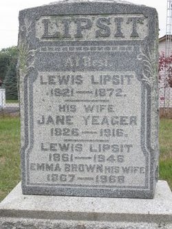 Lewis Lipsit & Jane Yeager headstone