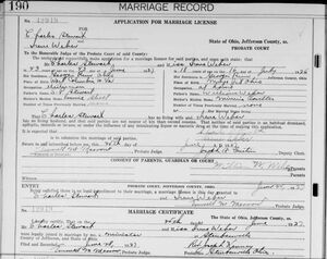 Charles Stewart to Irine Weber's Marriage License