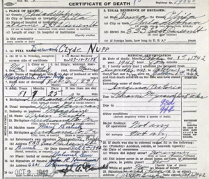 Durward Clyde Nupp Death Certificate