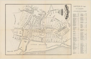 Hartford in 1640 prepared from the original records by vote of the town and drawn by William S. Porter. Image by The Connecticut Historical Society