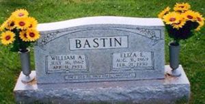 Headstone for William & Eliza Bastin