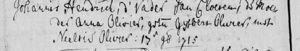 Baptismal record  Johannis Hendrick Cloeten : 1704-11-17