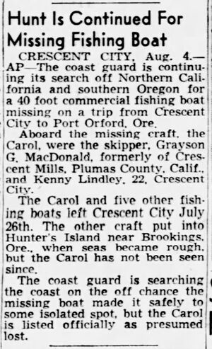 Missing Boat The Carol