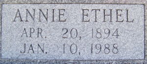 Annie Ethel Allison marker, Brownwood, Brown County, Texas, United States