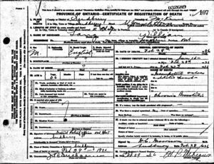 William Lang Death Record