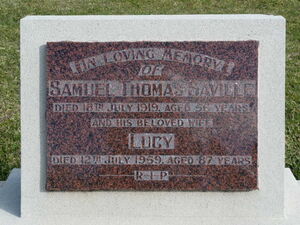 Saville, Samuel b 1862 & Woodward, Lucy b 1872 - headstone