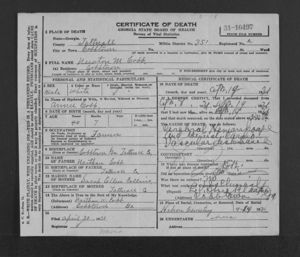 Newton Cobb death certificate