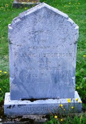 S. Jane (Harris) Hutchinson grave