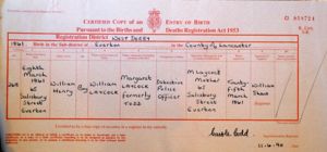 Birth registration for William Henry Laycock