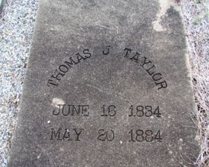 Thomas Jefferson Taylor - Gravemarker