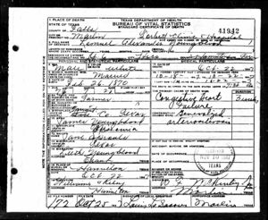 Lemuel Alexander Youngblood  Texas, Death Certificates, 1903–1982