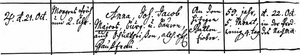 Death Record for Anna Joos Wolfer Mayer