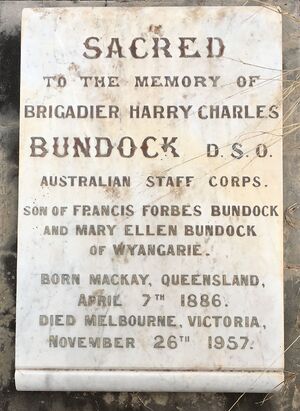 Grave of Brigadier Harry Charles Bundock