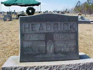 John and Ida Headrick Burial Marker