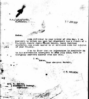 Letter of Response 1931
