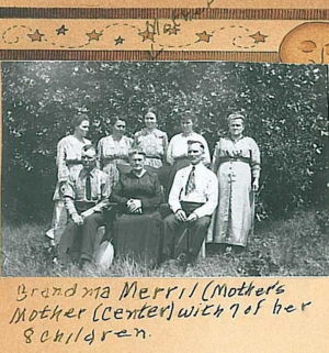 Naomi Wagoner Hall Merrill with 7 of her 8 children