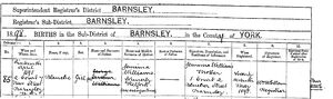Birth certificate of Blanche Williams