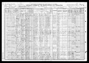 John & Anna Burgess family, 1910 census