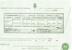 Jane Potter Marriage Certificate