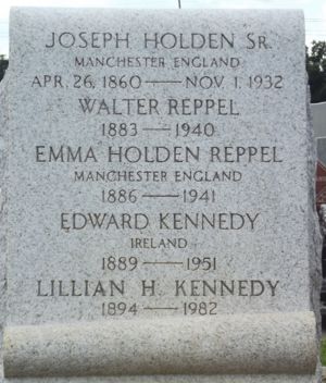 Joseph Holden with 2 dau & their spouses- Headstone