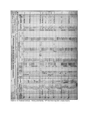 1920 U. S. Federal Census   