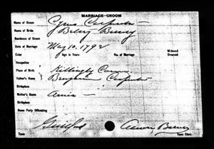 Town of Guilford VT Marriage: Cyrus and Betsy Barney Carpenter