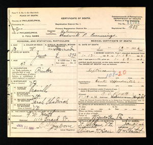 Chadwick P Cummings Death Certificate
