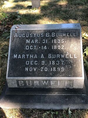 Augustus Barclay Burwell and Martha Ann Burwell (nee Haley) Headstone