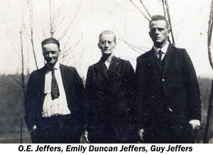 O.E. Jeffers, mother Emily (Duncan) Jeffers, brother Guy Jeffers