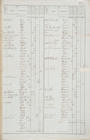 Duke of Wellington, Passenger List, 1849