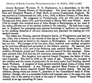 The Thomas Watson family of Bucks County