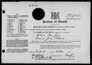 Hermina Billings, Robert Jones - Marriage License
