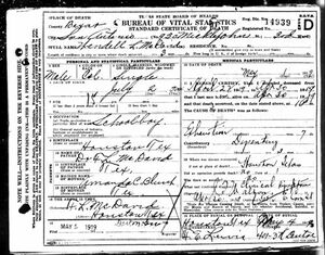 Wendell L. McDavid - Death Certificate