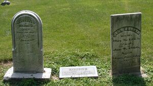 Elizabeth Crull Booher and John Bartholomew Booher headstones and grave markers