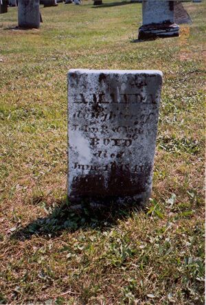 Amanda Boyd grave marker at Five Corners Cemetery