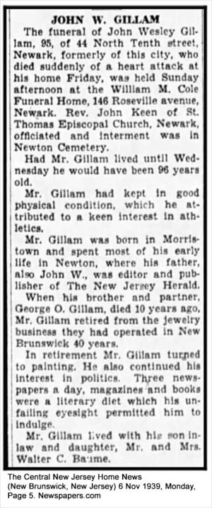 Obituary for John W. Gillam