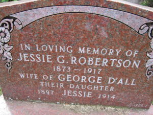 Jessie D'All - Referbished gravestone- Montreal