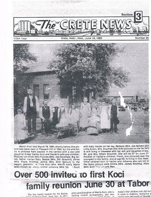 The Crete News - June 19, 1985 - Koci Family Reunion (1 of 2)