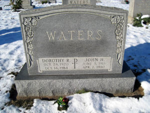 Tombstone for John and Dorothy Waters