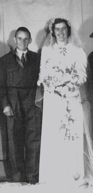 Janet Ellis and Ted Jenkins on their wedding day