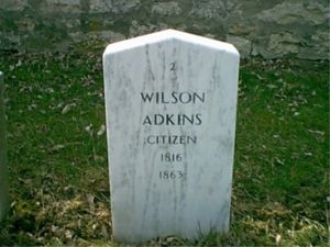 Grave Marker of Wilson Adkins