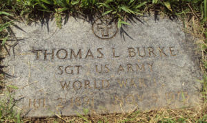 Sgt. Thomas L Burke WWI Military Service Memorial Stone