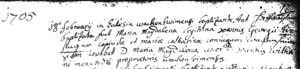 1705 Magdalena Eisinger Birth/Baptism