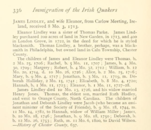 James Lindley and descendants