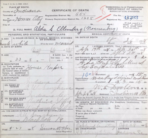 Alta Lucille Langham Nonnenberg Death Certificate