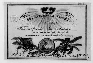 James Madison's Membership Certificate